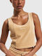 Women's Blouse Sleeveless Beige