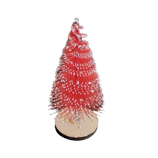 Christmas Decorative Wood Tree 8cm Red