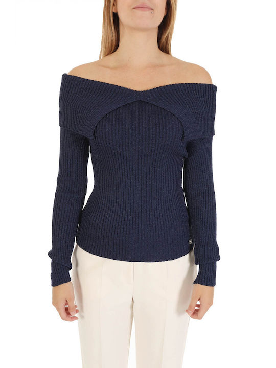 Liu Jo Maglia Chiusa Women's Long Sleeve Sweater Blue