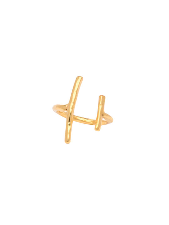 Philio Women's Gold Plated Brass Ring