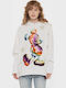 Mickey Mouse Long Women's Sweatshirt Hooded White