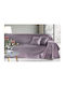 Guy Laroche Matis Armchair Throw 2 Sides Chenille 180x150cm Purple
