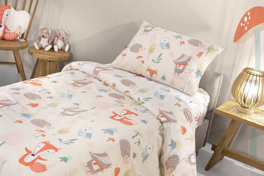Saint Clair Sheet Set Single with Elastic Band Cotton Pudra (#D8BFD8) 100x200cm