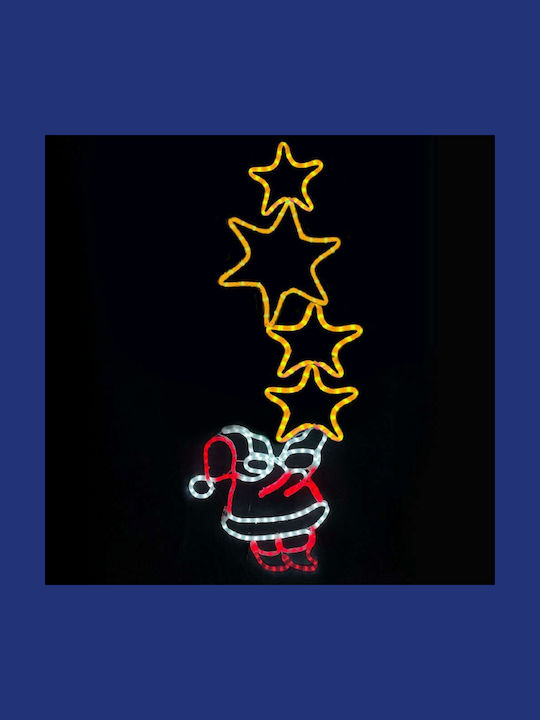 Outdoor Illuminated Santa Claus with Light Tube Santa With Stars