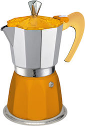 GAT Stovetop Espresso Pot for 6Cups Yellow