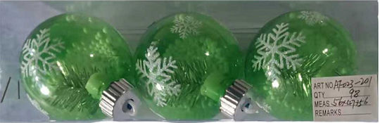 Hängendes Kugel Ornament Ornament Grün 8cm Set 3Stück