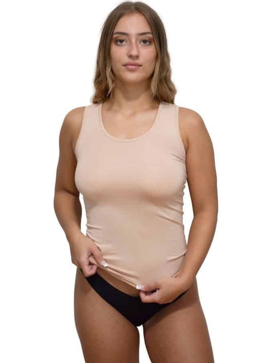 Nina Club Fără mâneci Bumbac Bej Tricou pentru ...