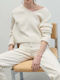 American Vintage Women's Long Sleeve Sweater Nacre Chine