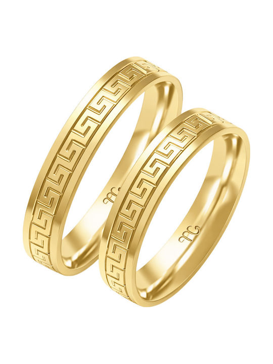 FenixJewelry Σετ Βέρες από Κίτρινο Χρυσό 14Κ