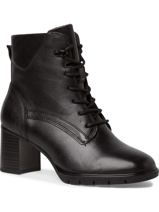 Leder Stiefeletten Damen Schwarz