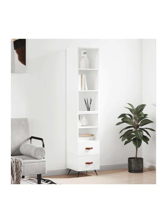 Bookcase White 34.5x34x180cm