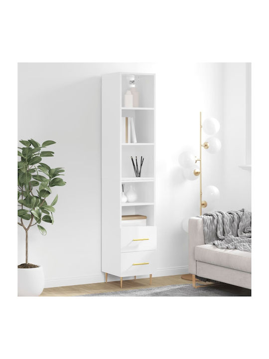 Bookcase White 34.5x34x180cm