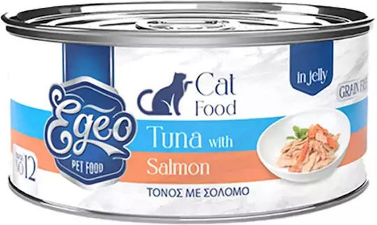 Egeo Pet Food Υγρή Τροφή για Ενήλικες Γάτες σε Κονσέρβα με Τόνο χωρίς Σιτηρά 85gr