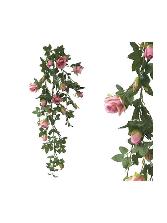 Marhome Κρεμαστό Τεχνητό Φυτό Τριαντάφυλλο 120cm