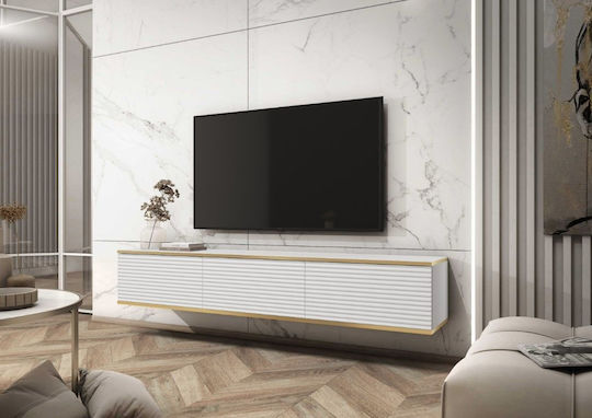 Έπιπλο Τηλεόρασης Loro Plus Λευκό Μ175xΠ32xΥ30cm