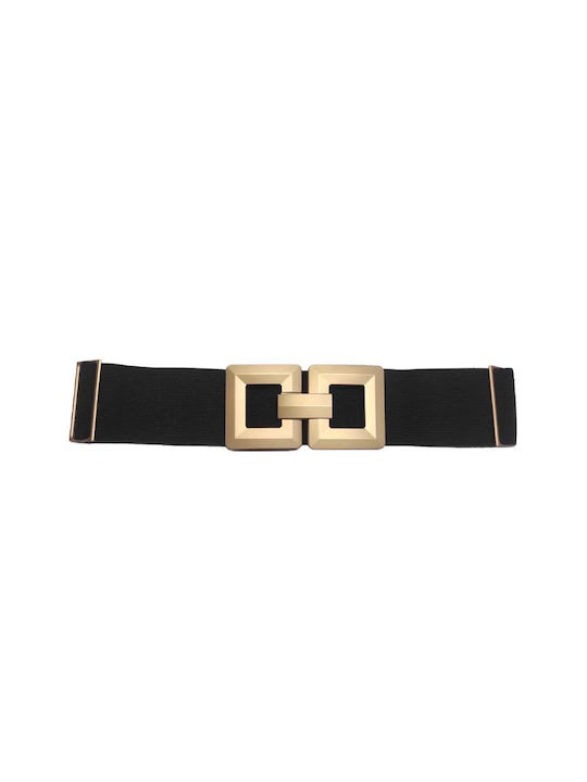 Wide Elastic Women's Belt Black