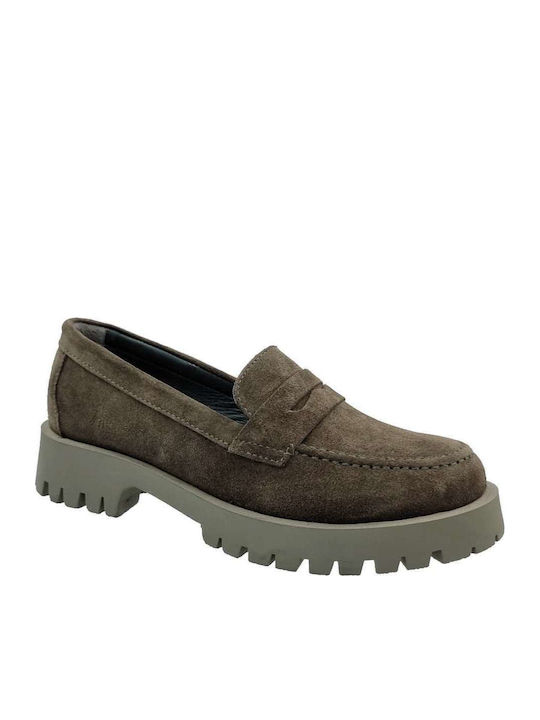 Women's Moccasins in Khaki Color