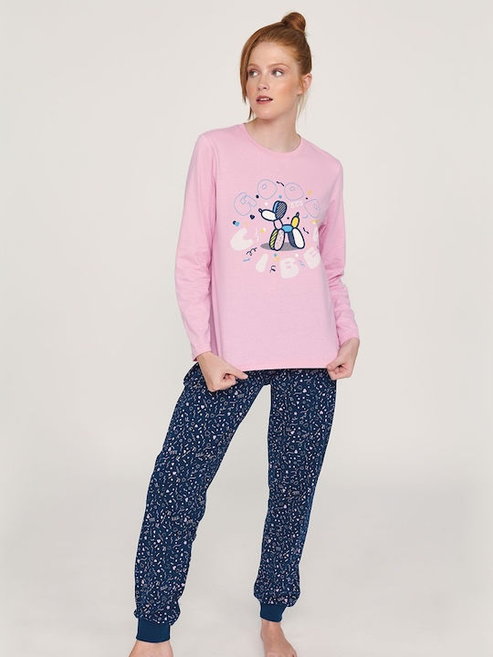 Muydemi De iarnă De bumbac Pantaloni Pijamale pentru Femei Roz