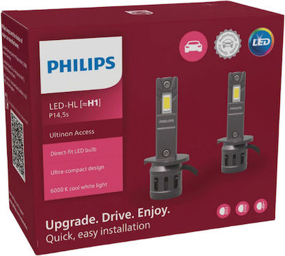 Philips Λάμπες Αυτοκινήτου Ultinon Access H1 Canbus LED 6000K Ψυχρό Λευκό 12V 13W 2τμχ