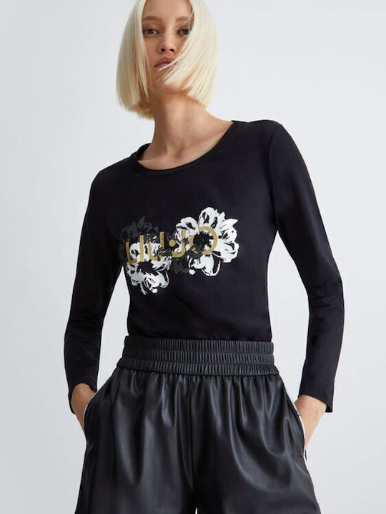 Liu Jo Γυναικείο T-shirt Floral Μαύρο