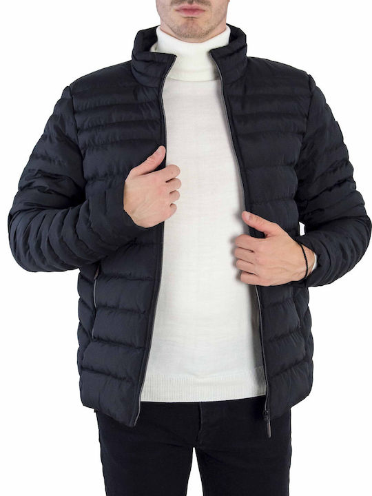 Huxley & Grace Herren Winter Jacke Lässig Schwarz