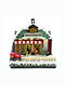 Aca Χριστουγεννιάτικο Φωτιζόμενο Διακοσμητικό Σπιτάκι Μπαταρίας με Μουσική και Κίνηση 25x24.5x13.5cm