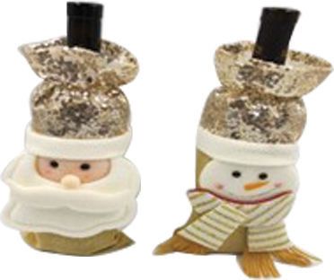 AGC Christmas Bottle Case Gold 13x29cm.