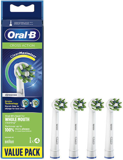 Oral-B Cross Action Cleanmaximiser Electric Toothbrush Replacement Heads 6840993 4pcs