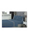 Le Blanc Sheet Sets Queen with Elastic 160x200+35cm. Dusty Blue 4pcs