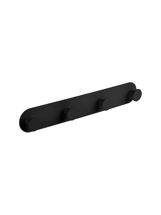 Laveo Single Wall-Mounted Bathroom Hook Black