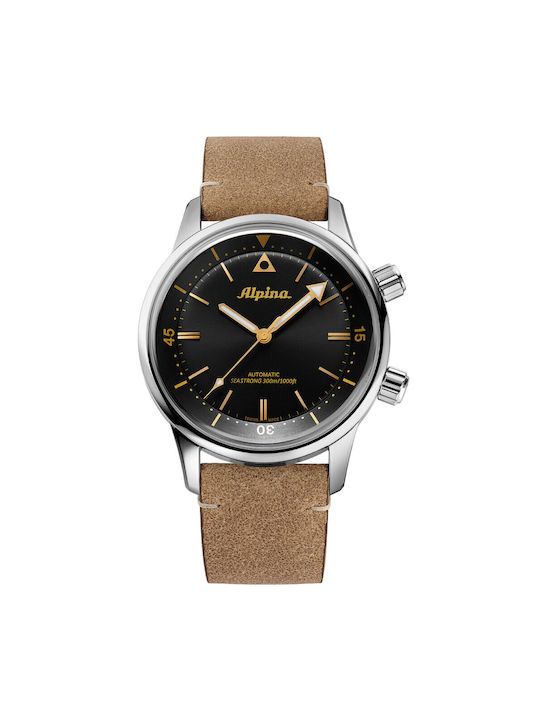 Alpina Watch Automatic with Silver Leather Strap