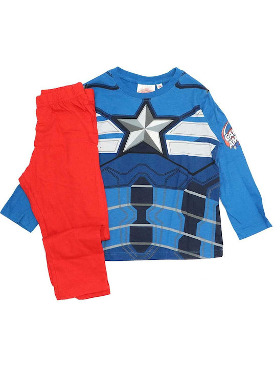 Marvel Set Top & Bottom Kids Cotton Pyjamas Blue