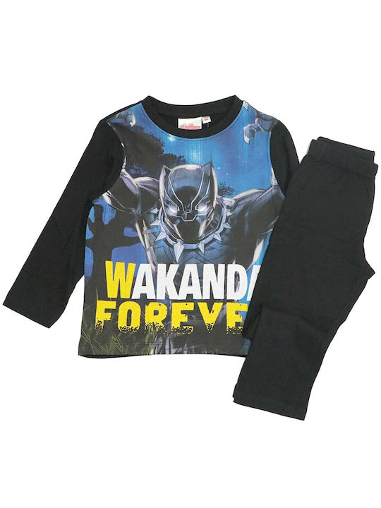 Marvel Set Top & Bottom Kids Cotton Pyjamas Black