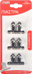 Tpster Metallic Clips 38mm Silver 6pcs