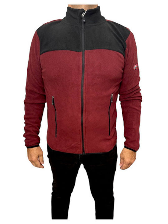 Ανδρική Ζακέτα Fleece Μπορντό