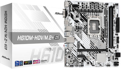 ASRock H610M-HDV/M.2+ D5 Motherboard Micro ATX with Intel 1700 Socket