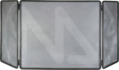 Maurer Metallic Fireplace Screen with 3 Panels 100x45cm Black