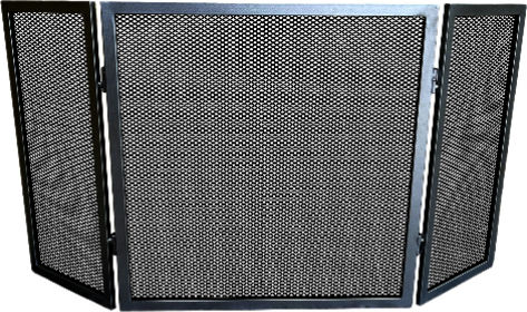 Frans Metallic Fireplace Screen with 3 Panels x Black