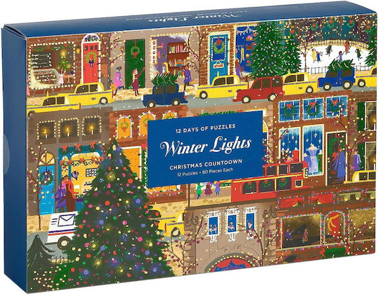 Galison Joy Laforme Winter Lights 12 Days Of Puzzles Holiday Countdown Παζλ Χριστουγεννιάτικο Διακοσμητικό 80τμχ