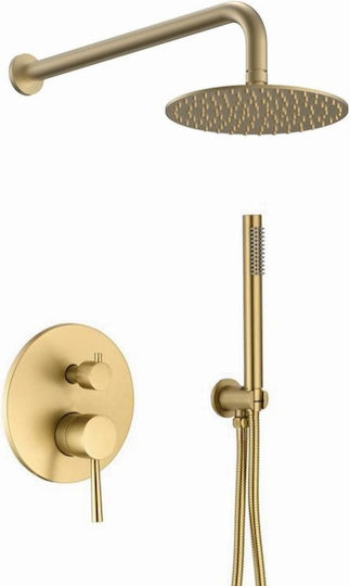 Interflex Built-in Mixer & Hand Shower Set for Shower Gold