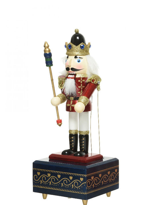 Interni Oggi Wooden Christmas Nutcracker с Музика 30cm Blue