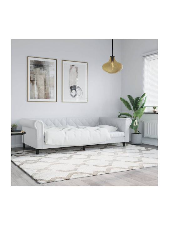 Sofa Bett Einzelbett Mit Kunstleder bezogen Whi...