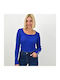 Potre Women's Long Sleeve Sweater Blue