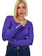 Potre Women's Long Sleeve Sweater Purple