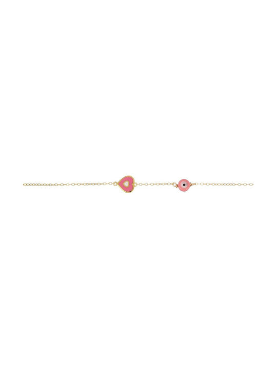 Papoulidis Jewellery Kids Bracelet from Gold 9K with Heart