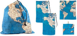 Kikkerland Travel Bags Maps - Set 4pcs. Organizator auto Blue 4buc