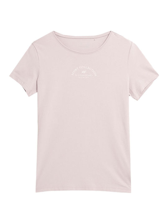 4F Women's Blouse Cotton Short Sleeve Pink