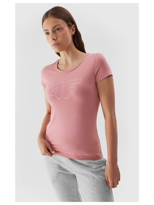 4F Women's Blouse Cotton Short Sleeve Pink