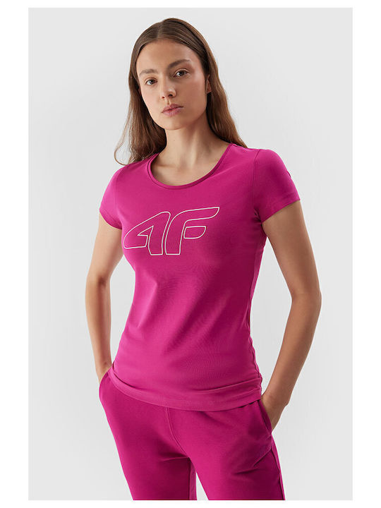 Women's Athletic Blouse Short Sleeve Fuchsia