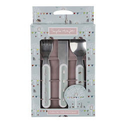 Sophie Allport Baby Cutlery Set made of Melamine Light Blue 3pcs Sophie Allport Baby Cutlery Set made of Melamine Light Blue 3pcs